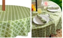 Design Imports Lattice Outdoor Tablecloth with Zipper 60" Round